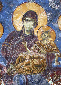 Пресвета Богородица на престол, со архангелите, Курбиново