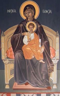 The Most Holy Mother of God enthroned
